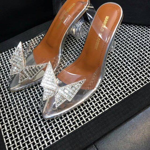 Women White Transparent Block Heels – Inc5 Shoes-thanhphatduhoc.com.vn